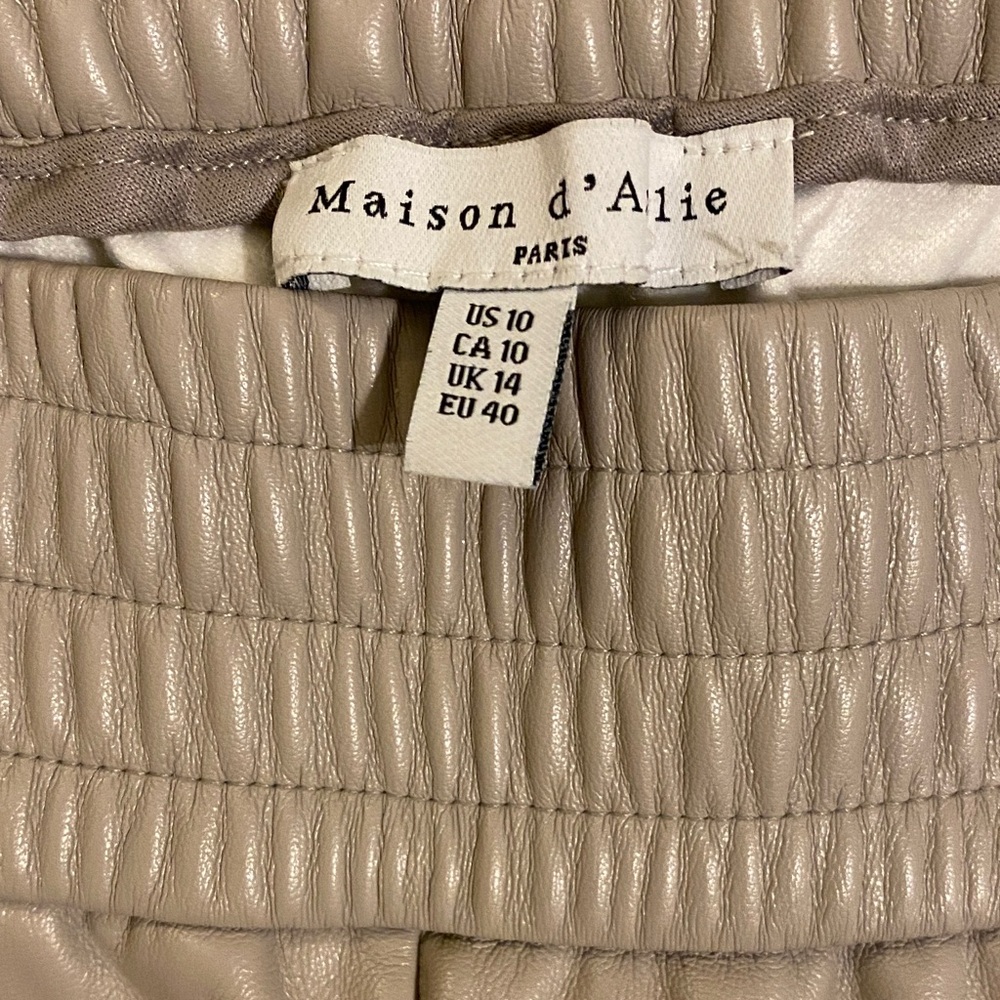 Maison d'Alie Quilted Leather Dress Pants